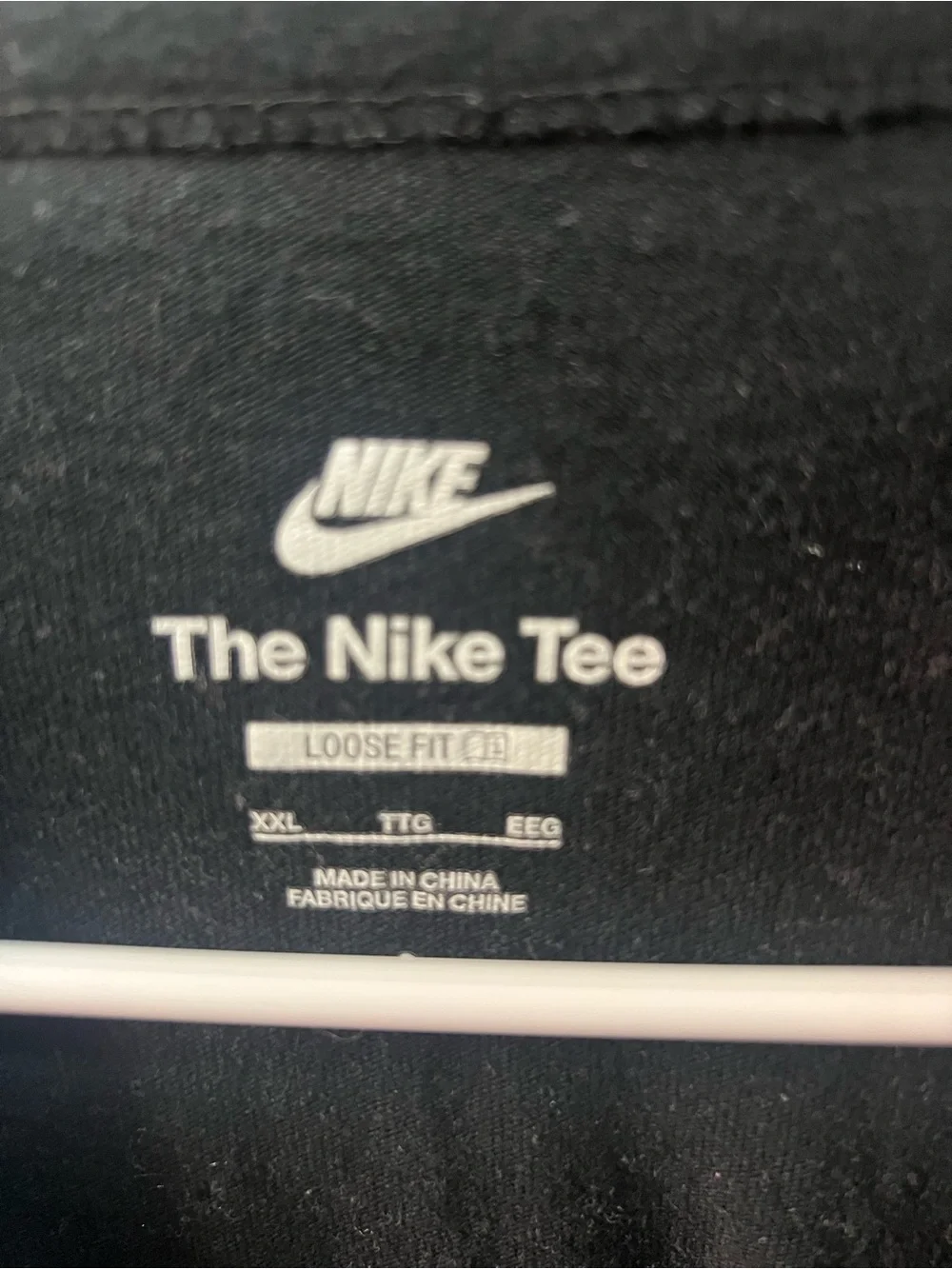 Nike Black Tee with White Logo Print